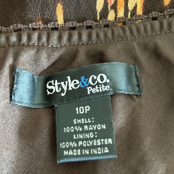 Colorful Boho lined skirt brown, pink, red, orange size 10P - Picture 5 of 7